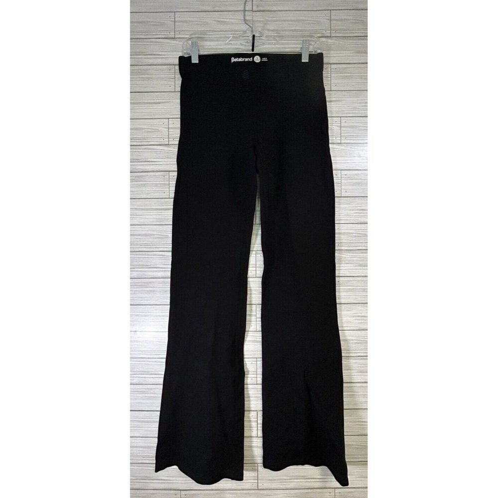 Betabrand Pants Womens Small Long Black Bootcut Yoga‎ Dress Crepe Rayon Stretch